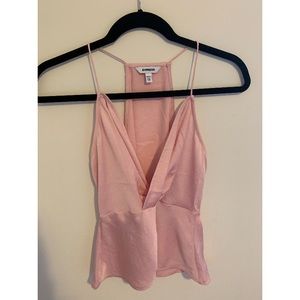 Express pink silk tank top